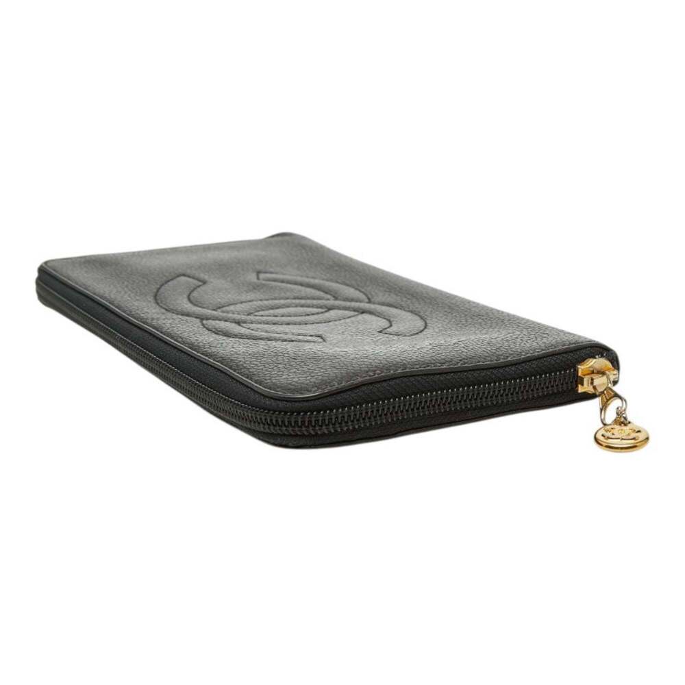 CHANEL Black Caviar Leather Logo Wallet - Picture 4 of 9